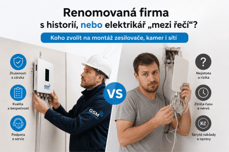 Renomovaná firma s historií, nebo elektrikář „mezi řečí“? Koho zvolit na montáž zesilovače, kamer i sítí